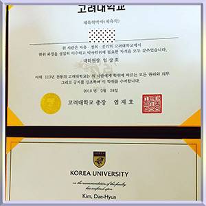 Korea-University-diploma-高丽大学毕业照