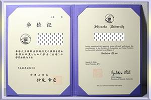 Shizuoka-University-diploma-静冈大学毕业照