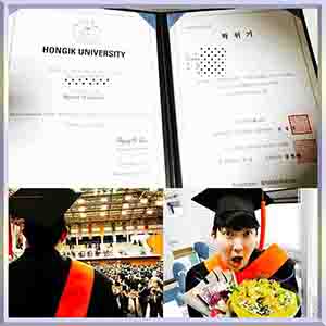 Hongik-University-diploma-韩国弘益大学毕业照