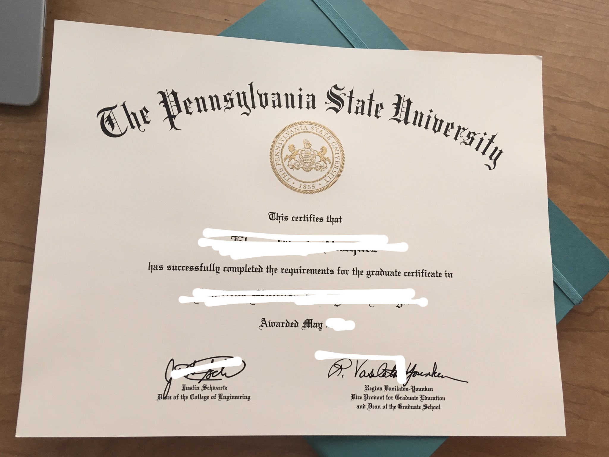 美国宾夕法尼亚州立大学毕业证书外壳信息（Pennsylvania State University Diploma）