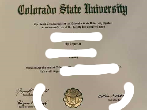 美国科罗拉多州立大学毕业证书照片展示案例（Diploma from Colorado State University）