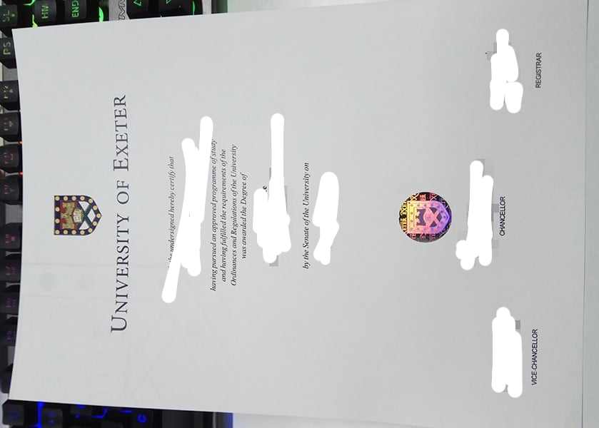 最新英国埃克塞特大学毕业证照片展示