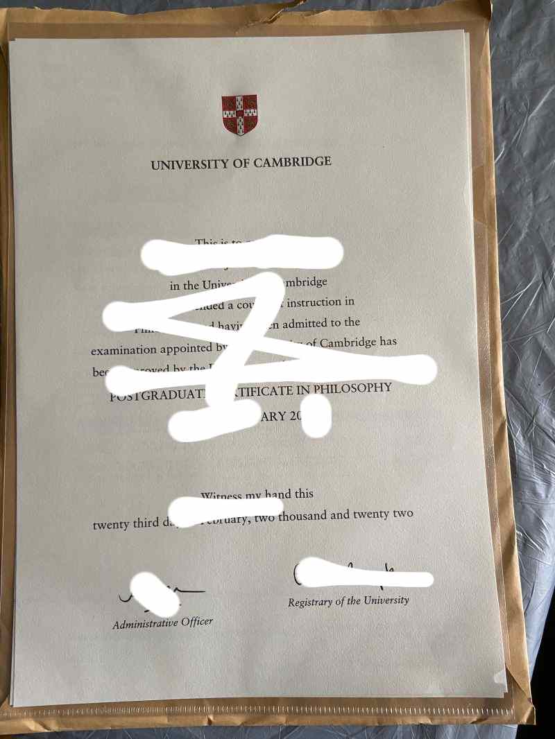 最新英国剑桥大学毕业证照片展示（Diploma from the University of Cambridge, UK）