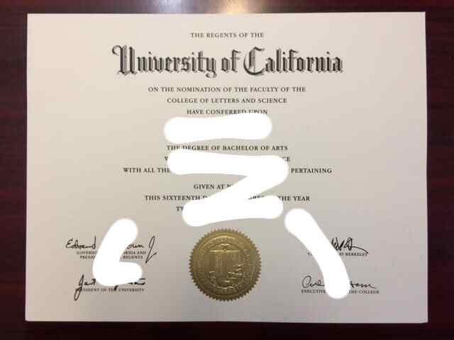 最新加州大学伯克利分校毕业证照片所承载的意义（Diploma from University of California, Berkeley）