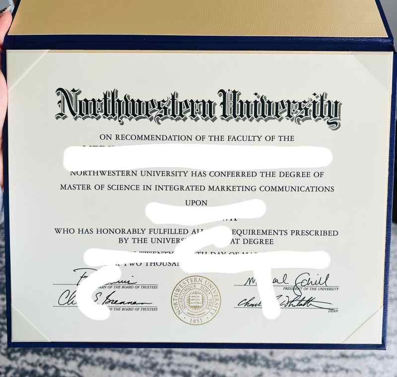 最新美国西北大学毕业证照片展示（Northwestern University）