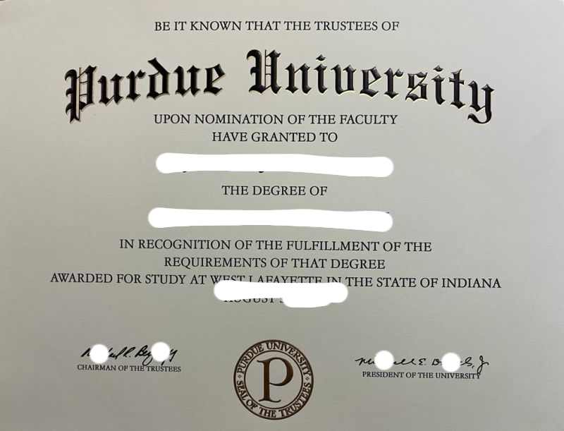 论全新美国普渡大学西拉法叶分校毕业证照片展示|Purdue University Diploma