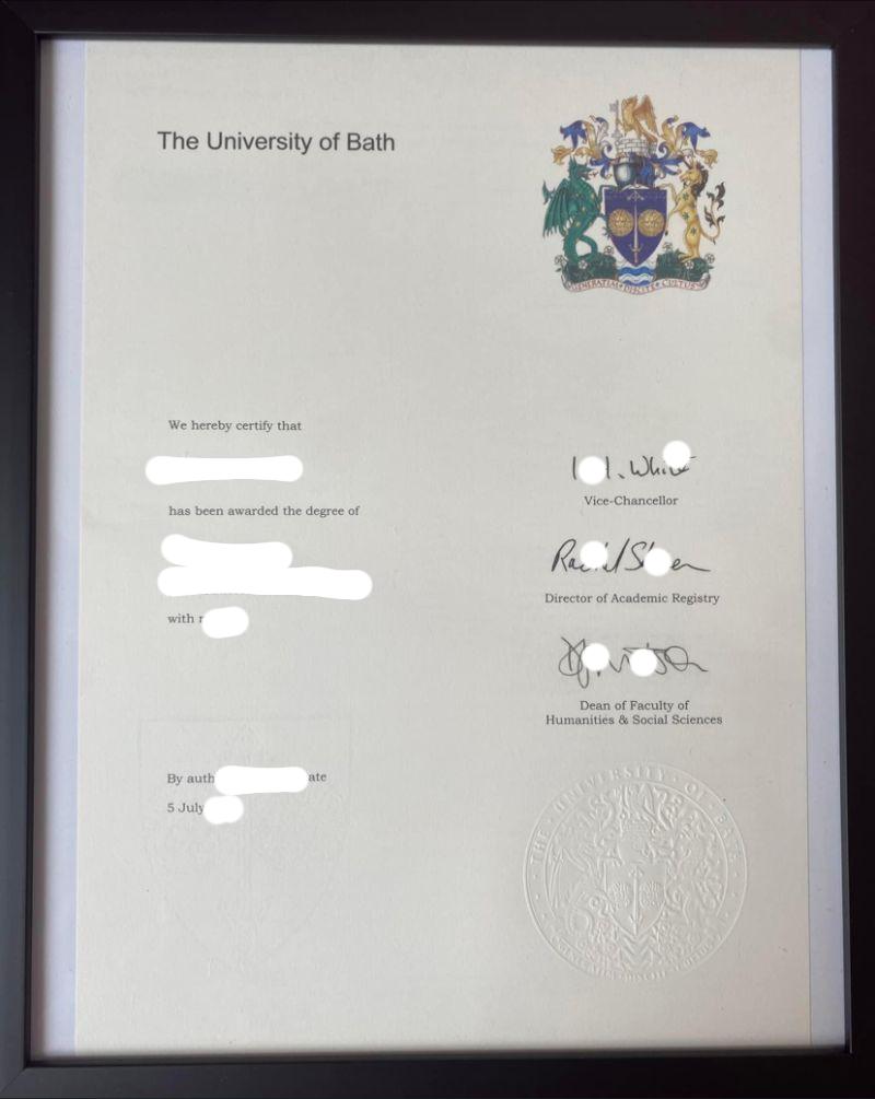 论全新英国巴斯大学毕业证照片信息Diploma from the University of Bath, UK